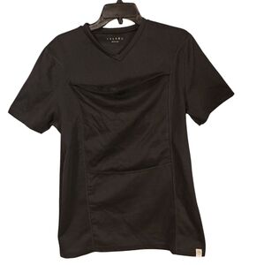 Lalabu Men's Black V-Neck Dad Shirt SZ Medium